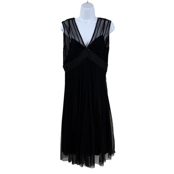 Mixit Dresses & Skirts - MixIt Y2K Black Mesh Midi Dress 10 Beaded Whimsigoth Event Goth Vamp Witchy